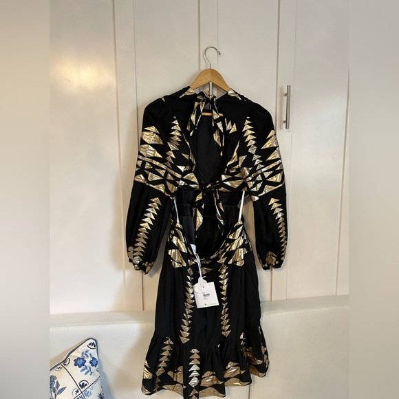 LACE The Label metallic gold and black embroidered dress - Picture 6 of 12